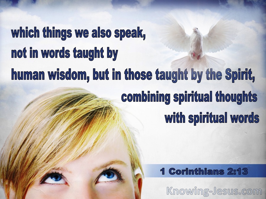 1 Corinthians 2:13 Not Taught By Human Wisdom (white)